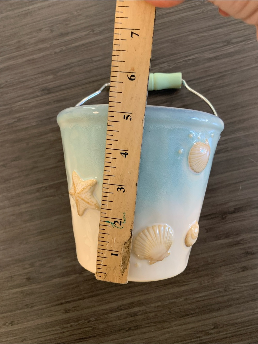 Ceramic Bucket with Seashell Design - Picture 4 of 7